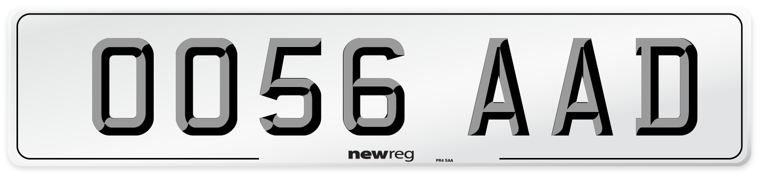 OO56 AAD Number Plate from New Reg